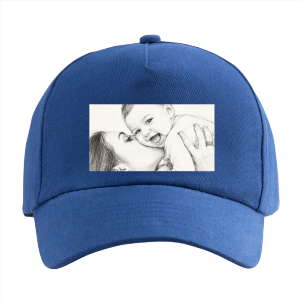 Cap Blauw2 8 - Cap met de gecreëerde AI -kunst afbeelding. (incl verzendkosten)