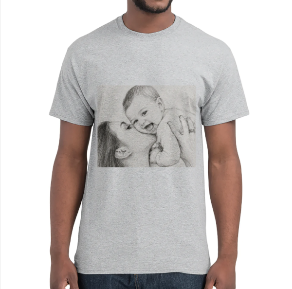 Grijs 6 - T-shirt met de gecreëerde AI -kunst afbeelding. (incl verzendkosten)