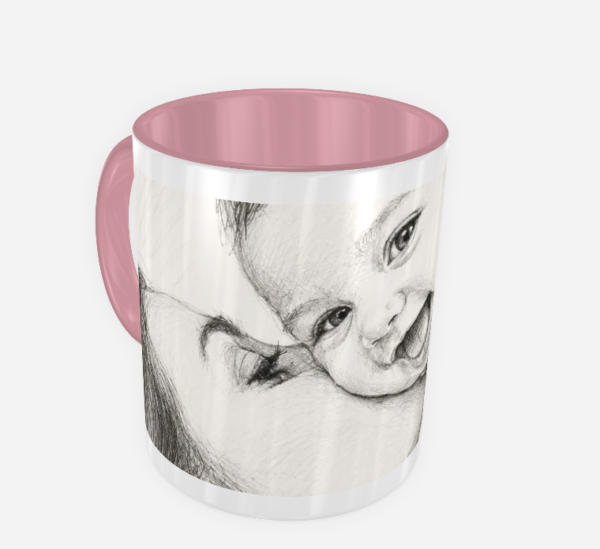 Mok roze 4 - Mok met de gecreëerde AI -kunst afbeelding. (incl verzendkosten)