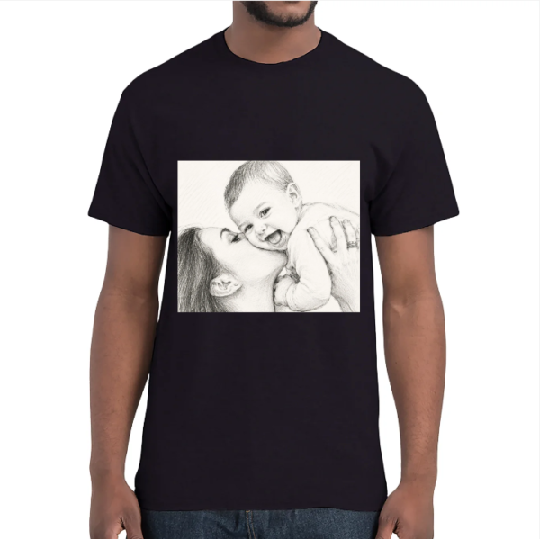 Zwart 6 - T-shirt met de gecreëerde AI -kunst afbeelding. (incl verzendkosten)