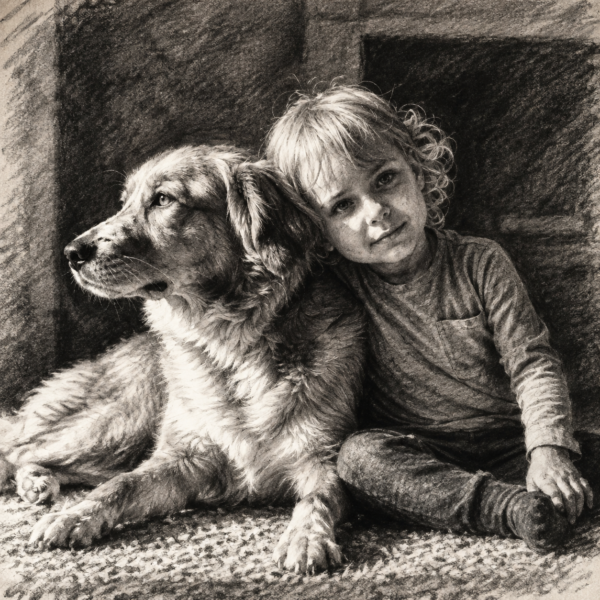 1H 3 - Stijl C > AI -Kunst als een Houtskool Tekening - (incl verzendkosten)